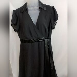2/$30‎ GNW Whimsigoth,Goth,Grunge Elegant Black Wrap Dress (#1,444)